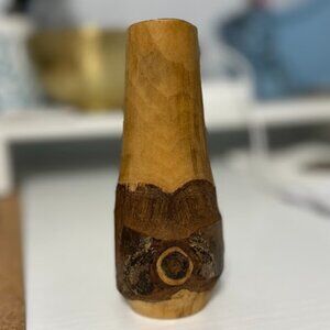 Handmade Vase Made of Natural Wood